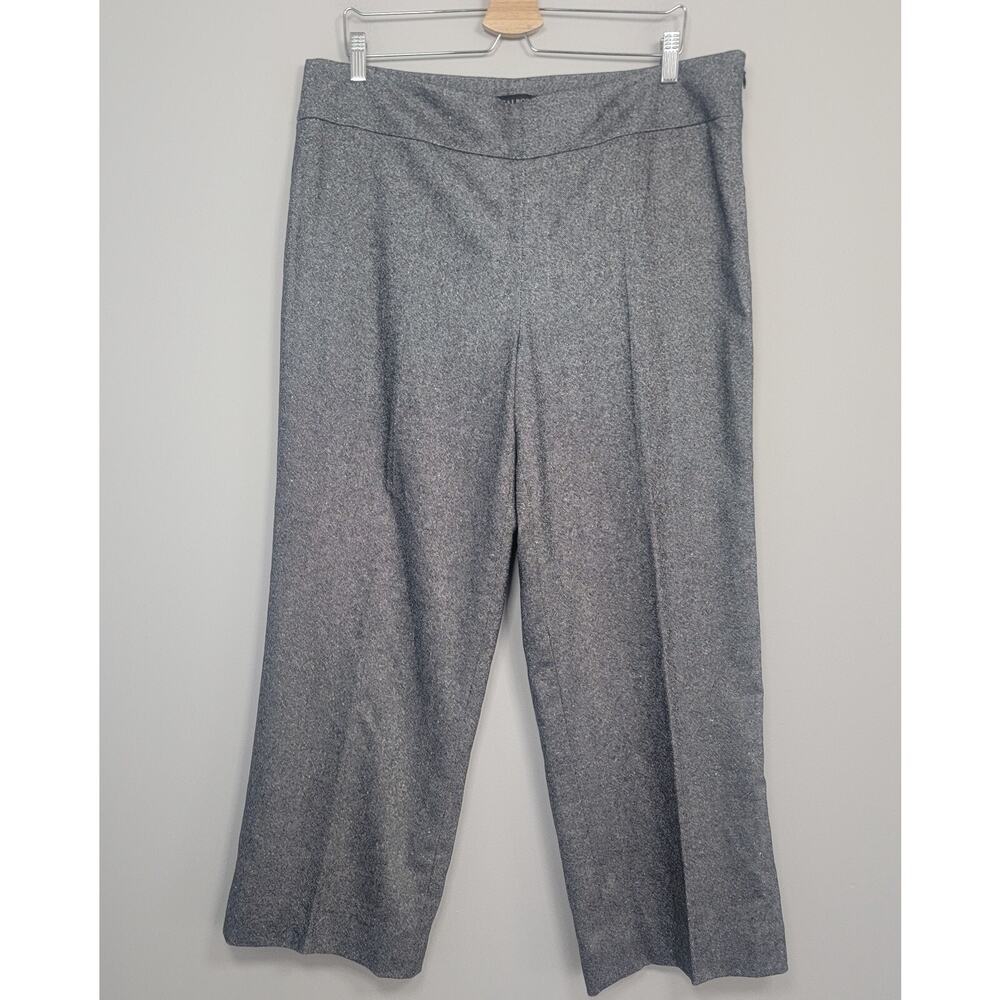 NWOT Talbots Wide Leg Dress Pants Womens 16 Wool Blend Lined Heather Gray